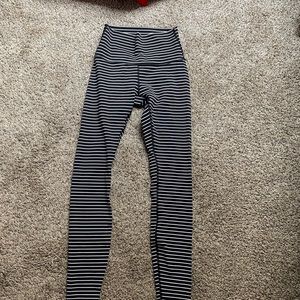 Black and White Stripped Lululemon Shorts